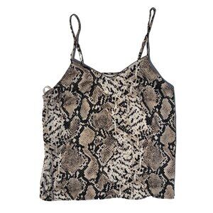 Hayden Los Angeles Snakeskin Print Cami Top Sleeveless Blouse Tank Size L